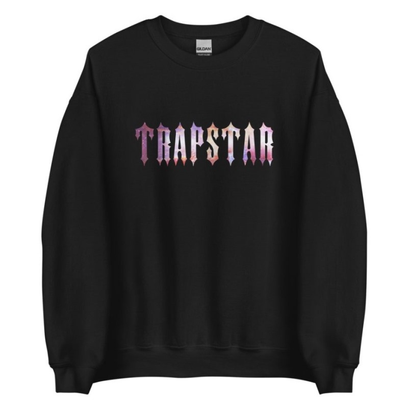 Black Men\'s Trapstar Funny Galaxy Sweatshirts Australia | XJ39-103