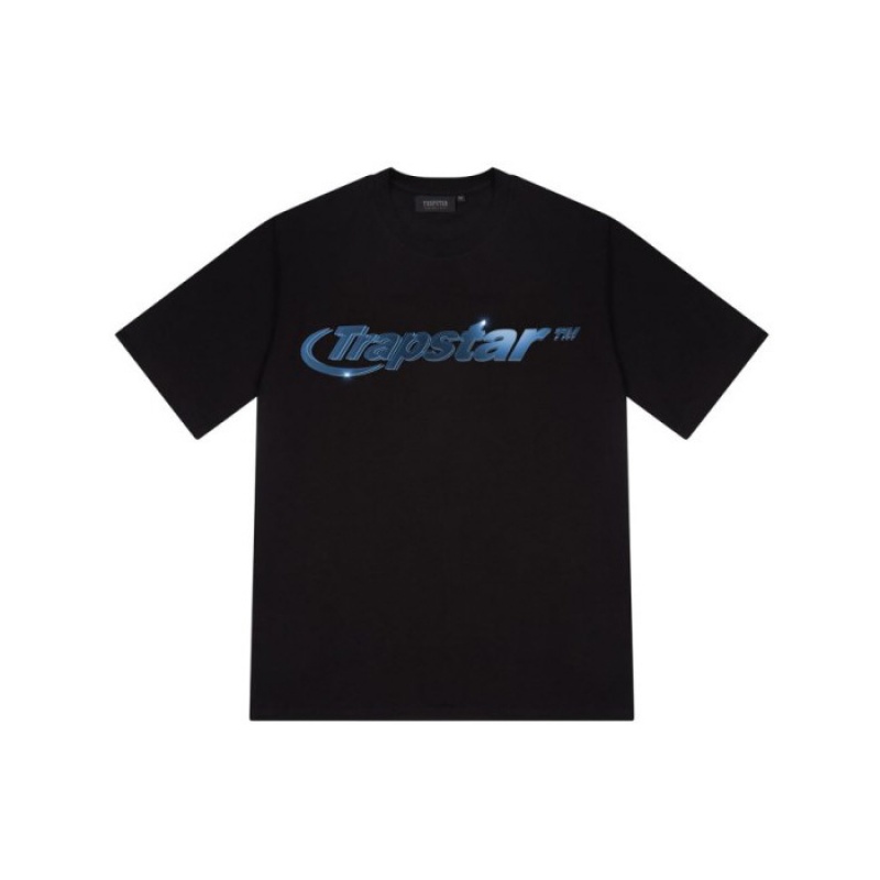 Black Men's Trapstar Hyperdrive High Density Tee T Shirts Australia | IA84-906