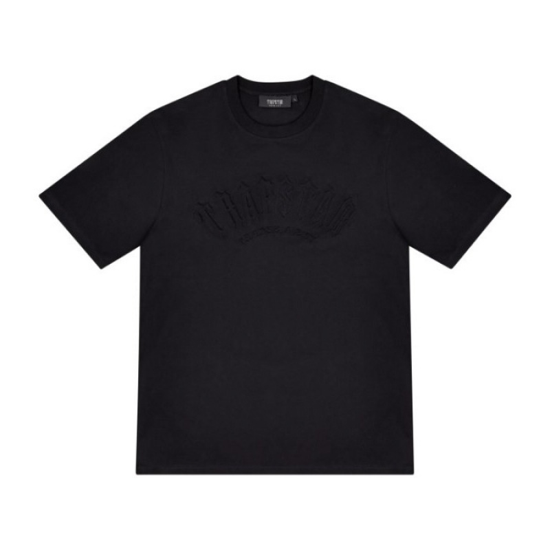 Black Men\'s Trapstar Irongate Arch Embossed Tee T Shirts Australia | HK57-790