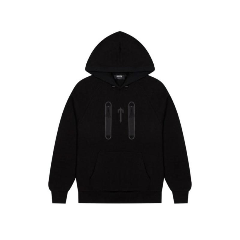 Black Men\'s Trapstar Irongate T Trap Fleece Hoodie Australia | PQ64-211