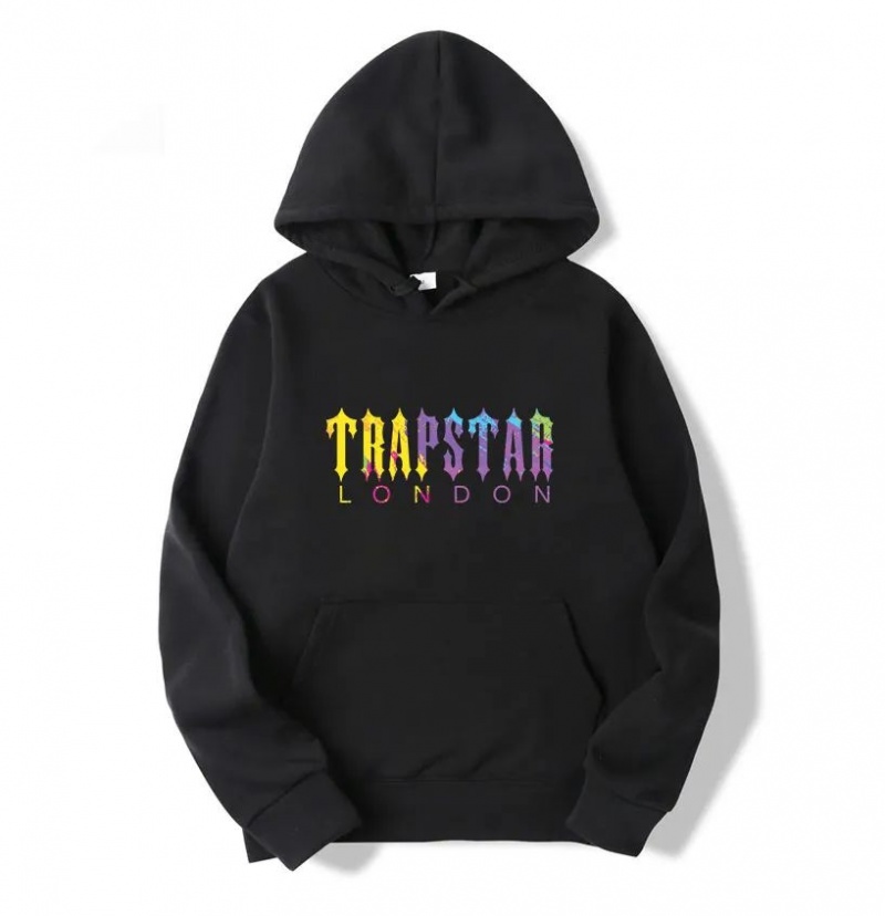 Black Men\'s Trapstar London Print Hoodie Australia | BQ46-833