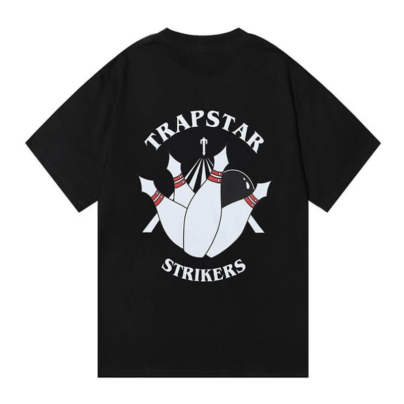 Black Men\'s Trapstar Signature Strikers T Shirts Australia | DV96-291