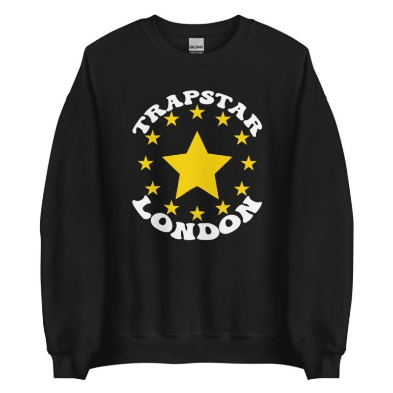 Black Men\'s Trapstar Stars London Sweatshirts Australia | CJ47-348