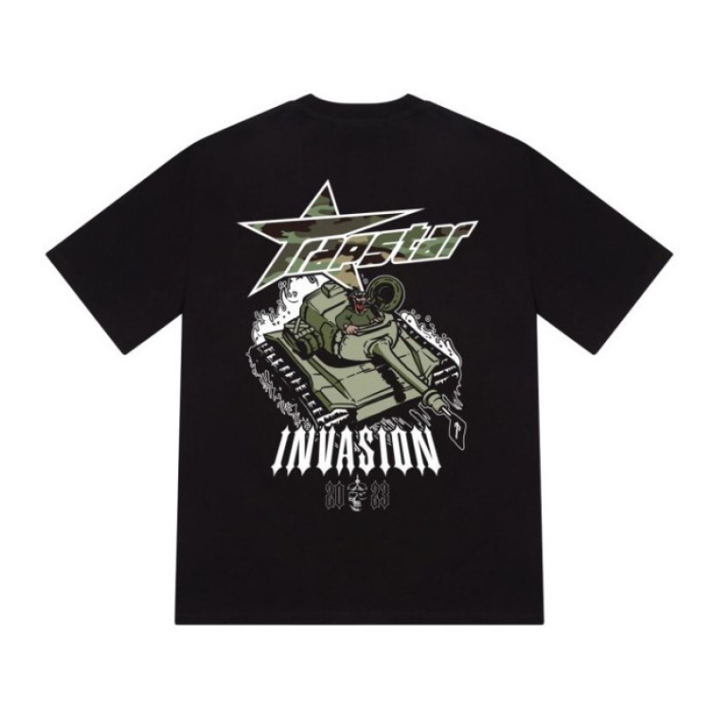 Black Men\'s Trapstar Trap Invasion Tee T Shirts Australia | EX68-853