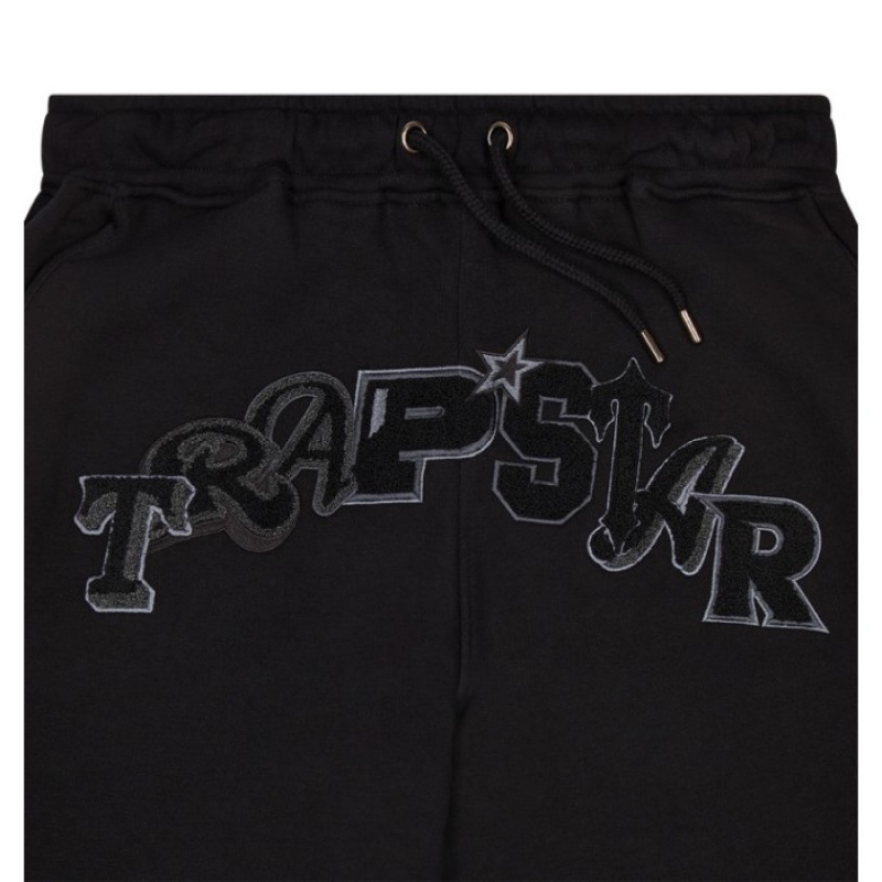 Black Men's Trapstar Wildcard Chenille Jogging Bottoms Pants Australia | GH40-258