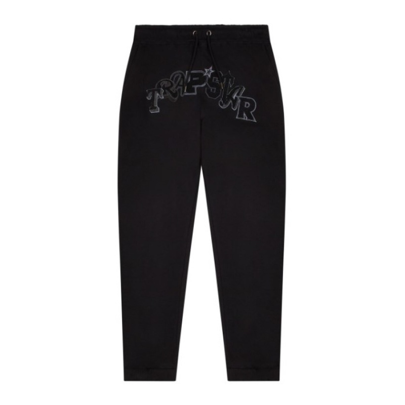 Black Men\'s Trapstar Wildcard Chenille Jogging Bottoms Pants Australia | GH40-258