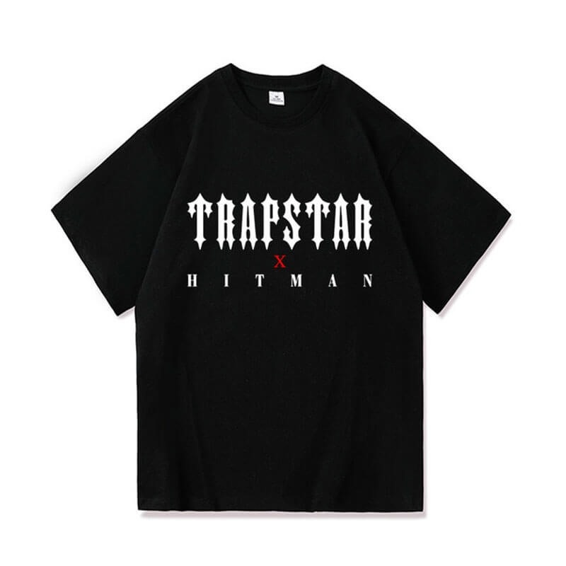 Black Men\'s Trapstar X Hitman T Shirts Australia | LT65-113