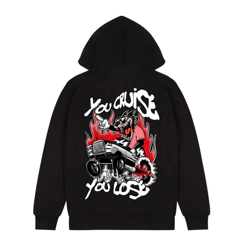 Black Men\'s Trapstar You Cruise You Lose Paint Splatter Hoodie Australia | FO71-572