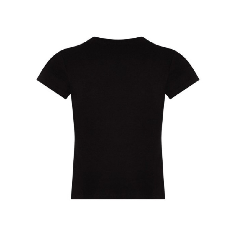 Black Women's Trapstar TS Baby Tee Top Australia | IX14-628