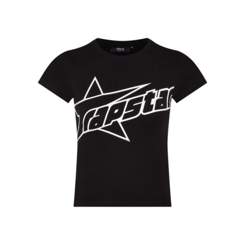 Black Women\'s Trapstar TS Baby Tee Top Australia | IX14-628