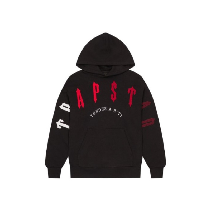 Black / Red Men's Trapstar Irongate Arch Chenille 2.0 Tracksuit Australia | RM46-571