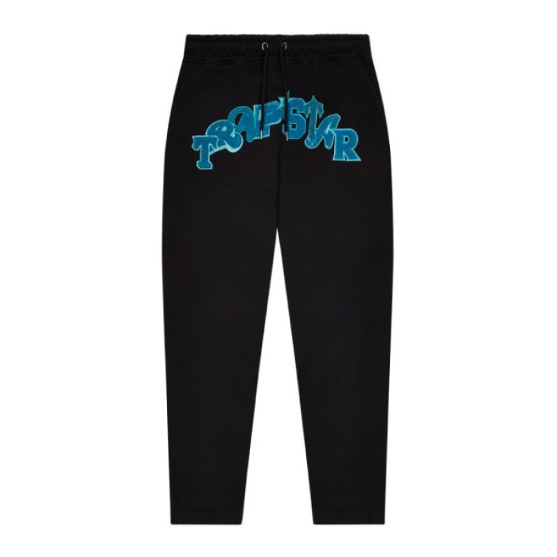 Black / Turquoise Men\'s Trapstar Wildcard Jogging Bottoms Tracksuit Australia | IZ63-030