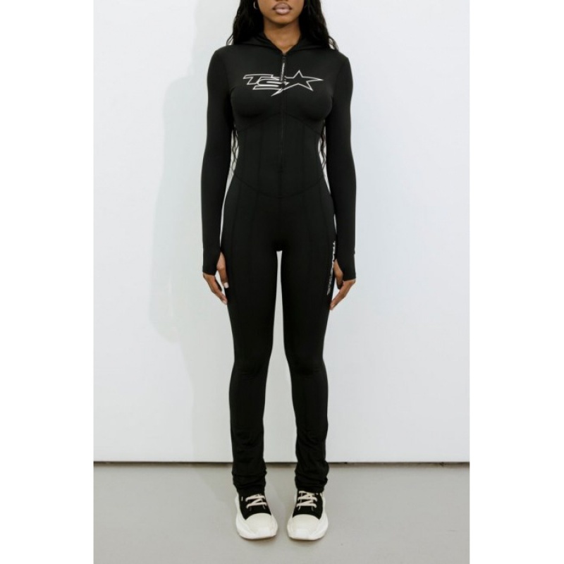 Black / White Women's Trapstar TS Star Bodysuit Australia | VV14-339