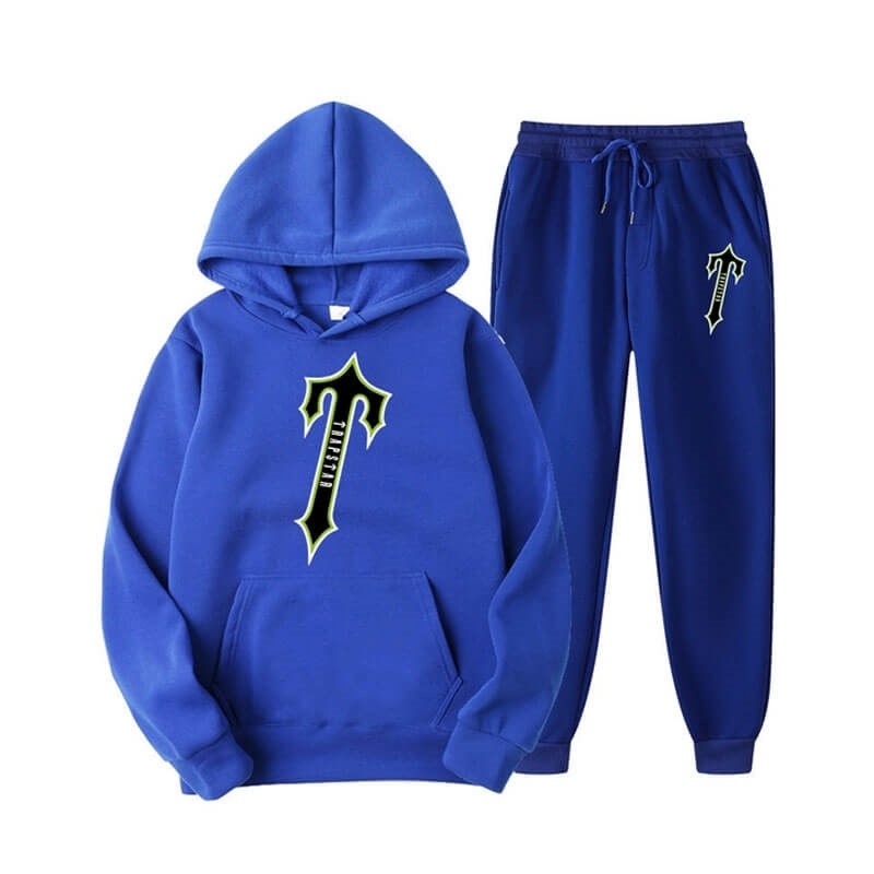 Blue Men\'s Trapstar Central Tee And Irongate Tracksuit Australia | ZQ01-067