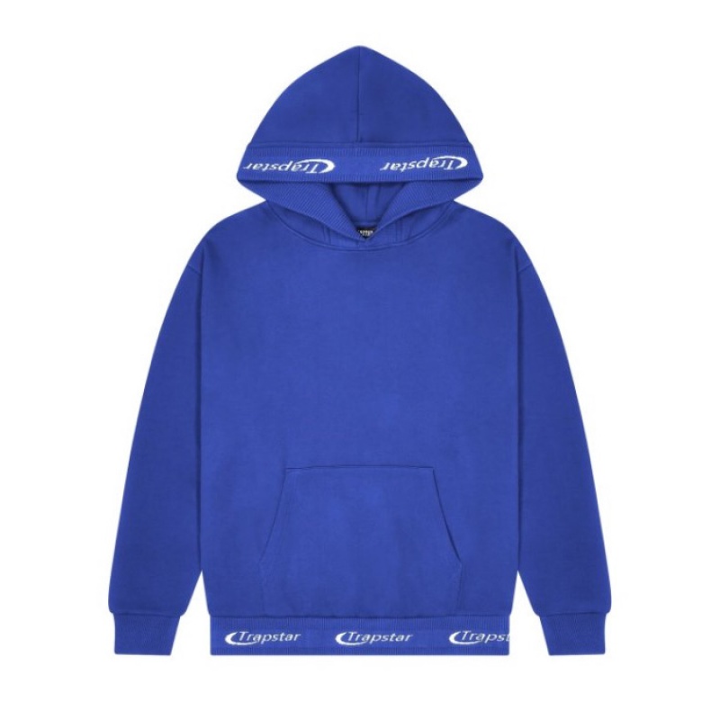 Blue Men\'s Trapstar Hyperdrive Rib Hoodie Australia | RV99-717