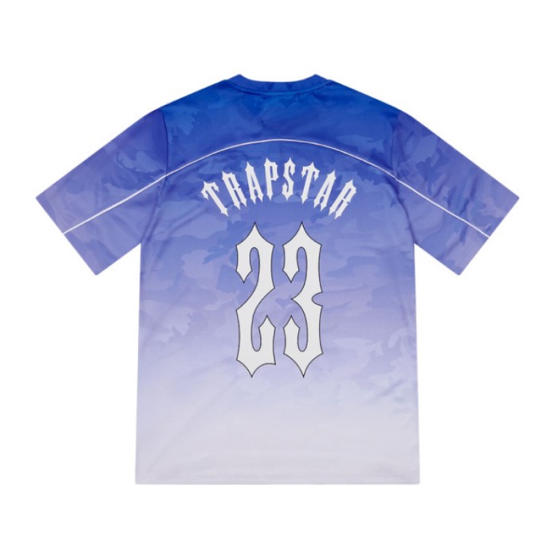 Blue Men's Trapstar Irongate Football Jersey T Shirts Australia | ET34-142