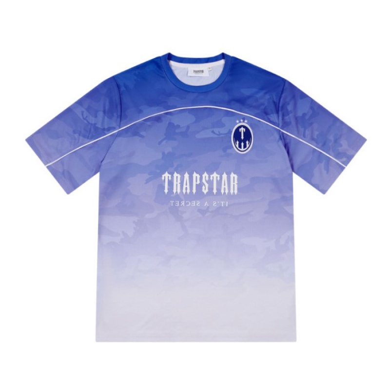 Blue Men\'s Trapstar Irongate Football Jersey T Shirts Australia | ET34-142