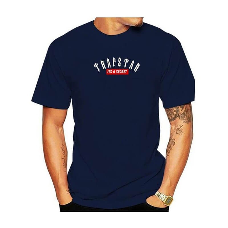 Blue Men\'s Trapstar London Co-Branded Short Sleeve T Shirts Australia | MP23-049