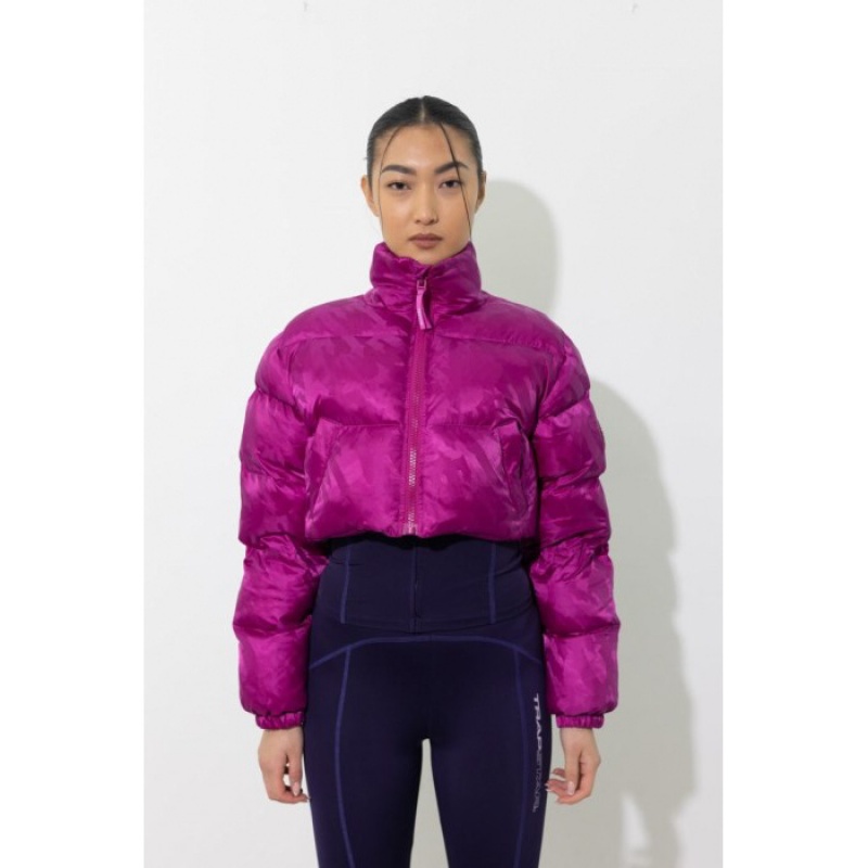 Fuchsia Pink Men's Trapstar Cropped T Jacquard Puffer Outerwear Australia | RL74-818