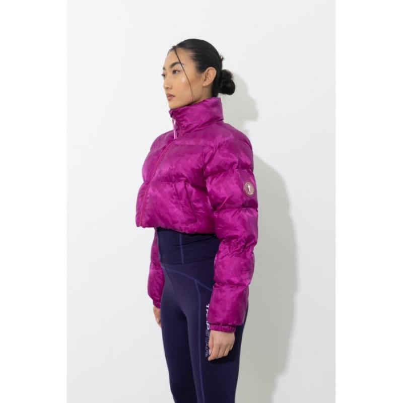 Fuchsia Pink Men's Trapstar Cropped T Jacquard Puffer Outerwear Australia | RL74-818