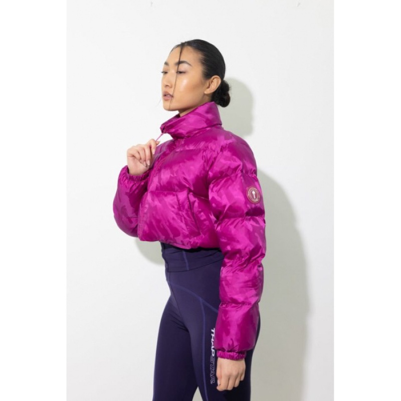 Fuchsia Pink Men's Trapstar Cropped T Jacquard Puffer Outerwear Australia | RL74-818