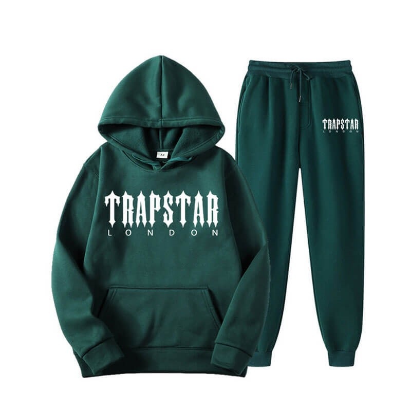 Green Men\'s Trapstar Fleece London Shining Tracksuit Australia | DH87-659