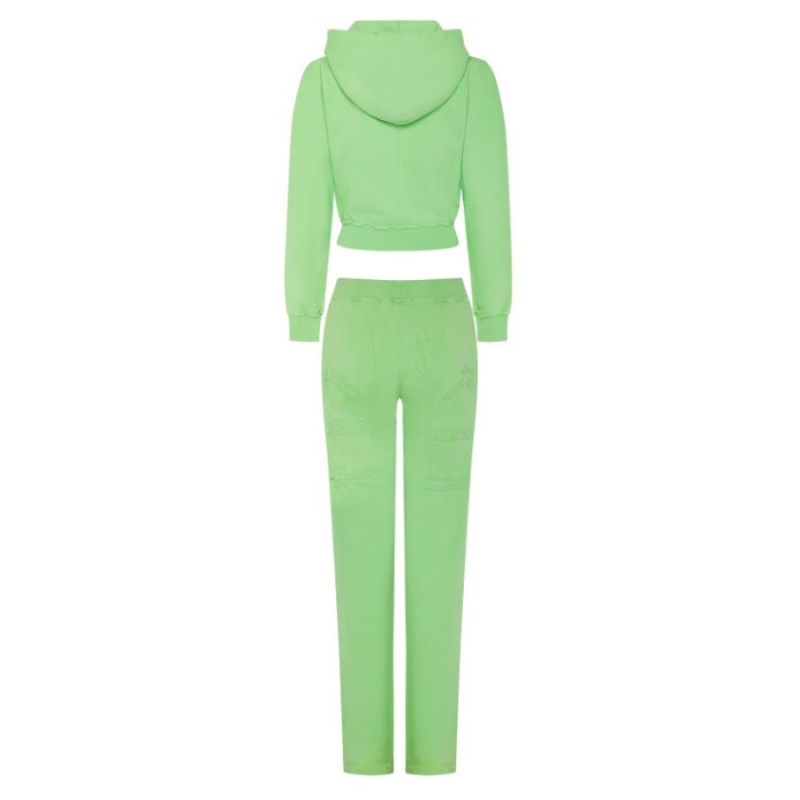 Green Women's Trapstar Irongate Split Leg Jogging Bottoms Pants Australia | EY41-578