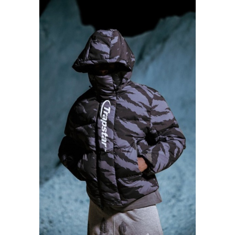 Grey Camo Men's Trapstar Hyperdrive Technical Puffer Outerwear Australia | KT84-736