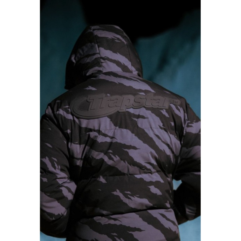 Grey Camo Men's Trapstar Hyperdrive Technical Puffer Outerwear Australia | KT84-736