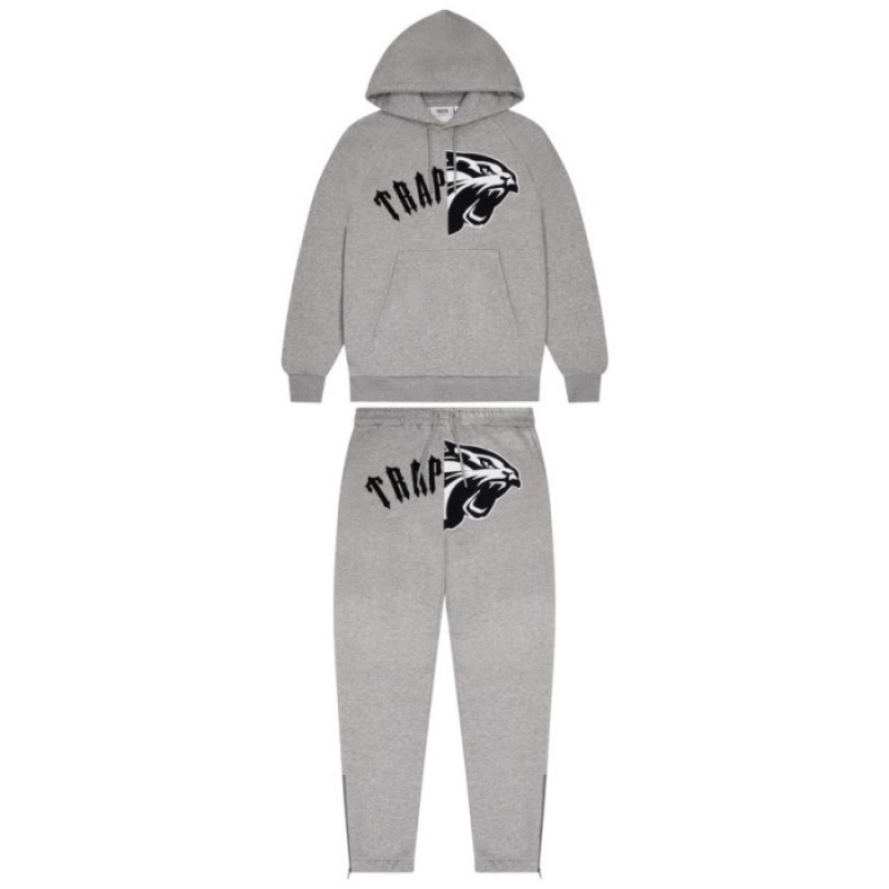 Grey Men\'s Trapstar Arch Shooters Hoodie Tracksuit Australia | PK72-182