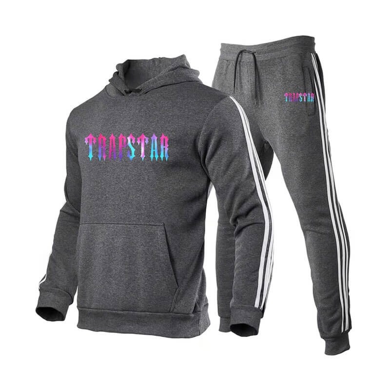 Grey Men\'s Trapstar Fleece Causal Sport Tracksuit Australia | TG73-144