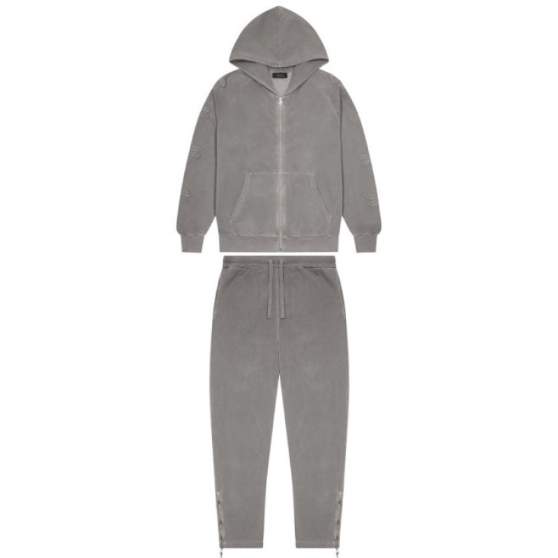 Grey Men\'s Trapstar Irongate Patchwork Zip Hoodie Tracksuit Australia | ME68-491