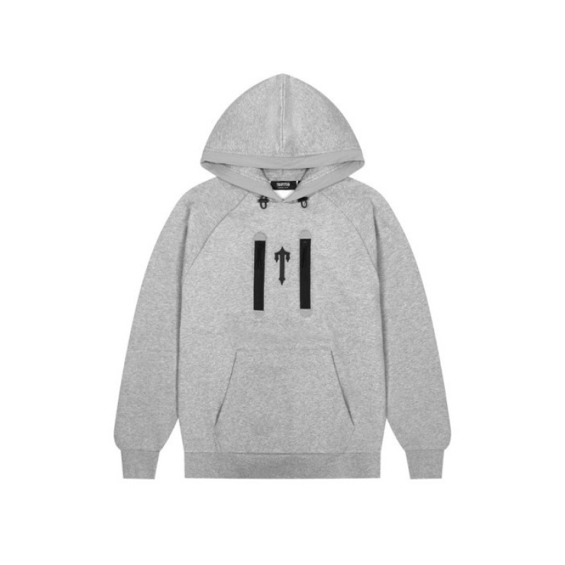 Grey Men\'s Trapstar Irongate T Trap Fleece Hoodie Tracksuit Australia | QS77-539