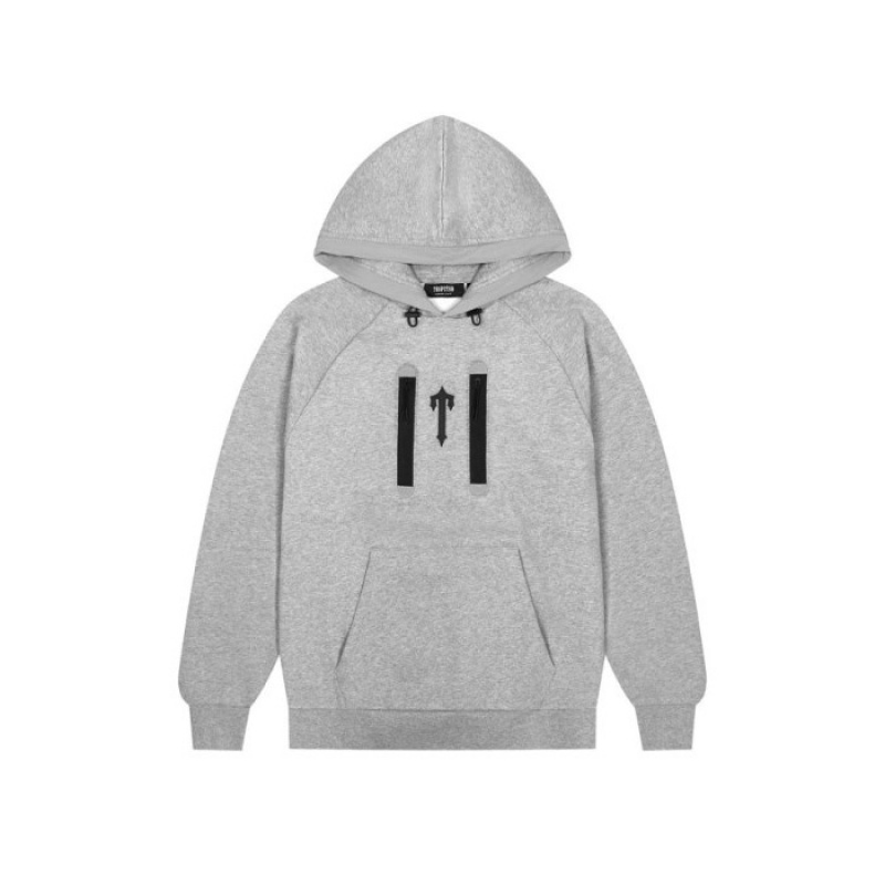 Grey Men\'s Trapstar Irongate T Trap Fleece Hoodie Australia | SL12-901