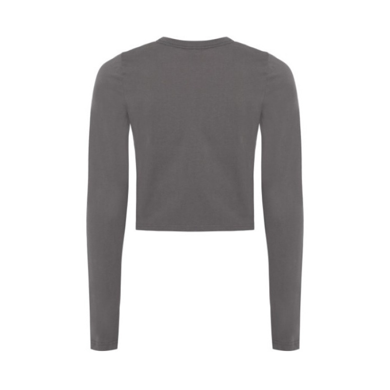 Grey Women's Trapstar Hyperdrive Cropped Long Sleeve Top Australia | KD40-802