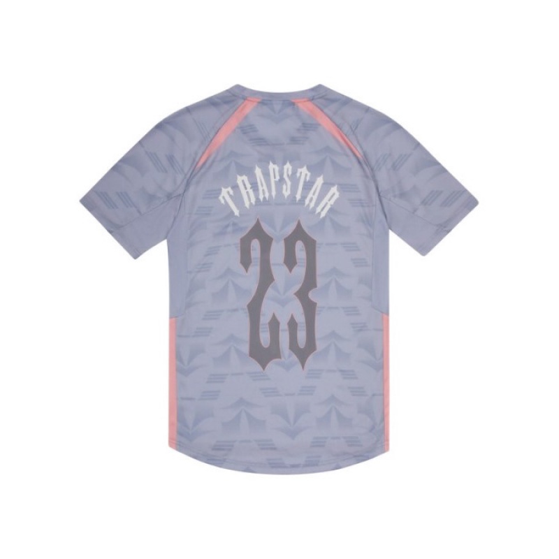 Grey / Pink Men's Trapstar Irongate Football Jersey T Shirts Australia | TL31-745