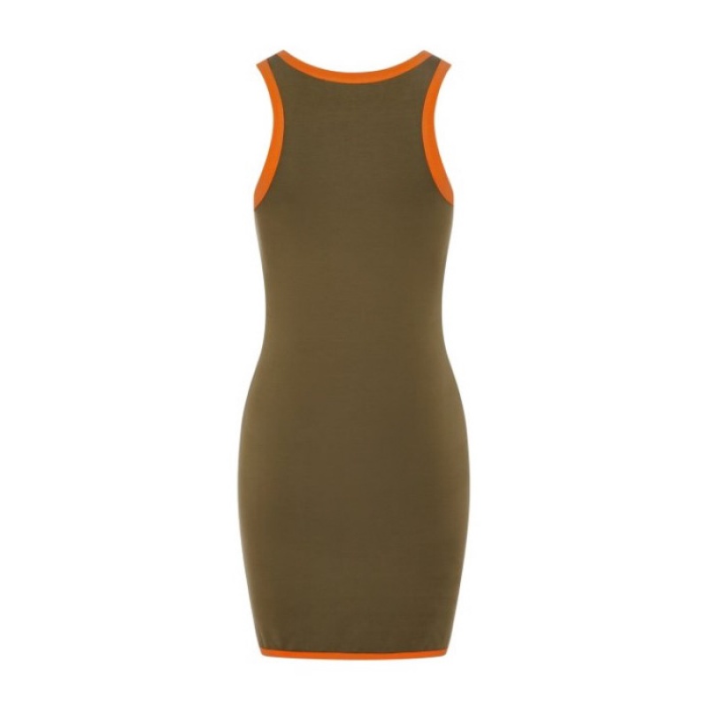 Khaki / Orange Women's Trapstar Contrast Racer Dress Australia | TB13-926