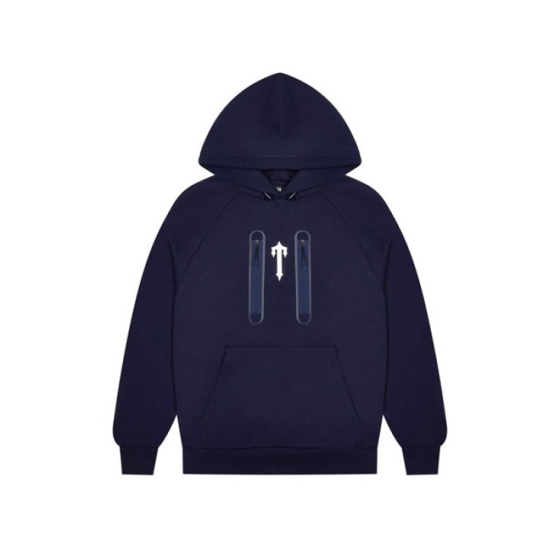 Navy Men\'s Trapstar Irongate T Trap Fleece Hoodie Australia | HM39-760