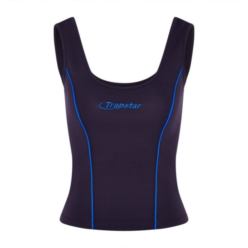 Navy / Blue Women\'s Trapstar Hyperdrive Piping Vest Top Australia | EC61-192