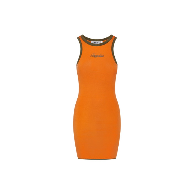 Orange / Khaki Women\'s Trapstar Contrast Racer Dress Australia | VK32-318