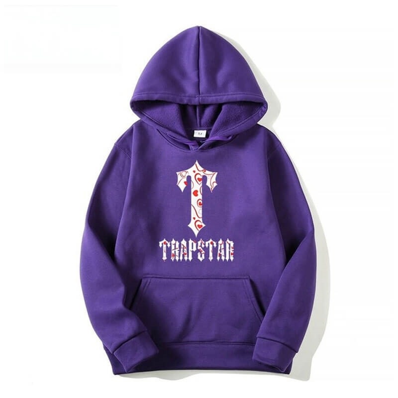 Purple Men\'s Trapstar Anime T-Flowers Pattern Hoodie Australia | RU51-943