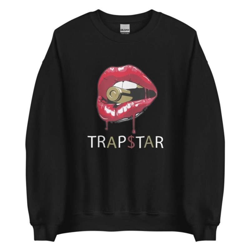 Red Black Men\'s Trapstar Red Lips Sweatshirts Australia | LP79-829