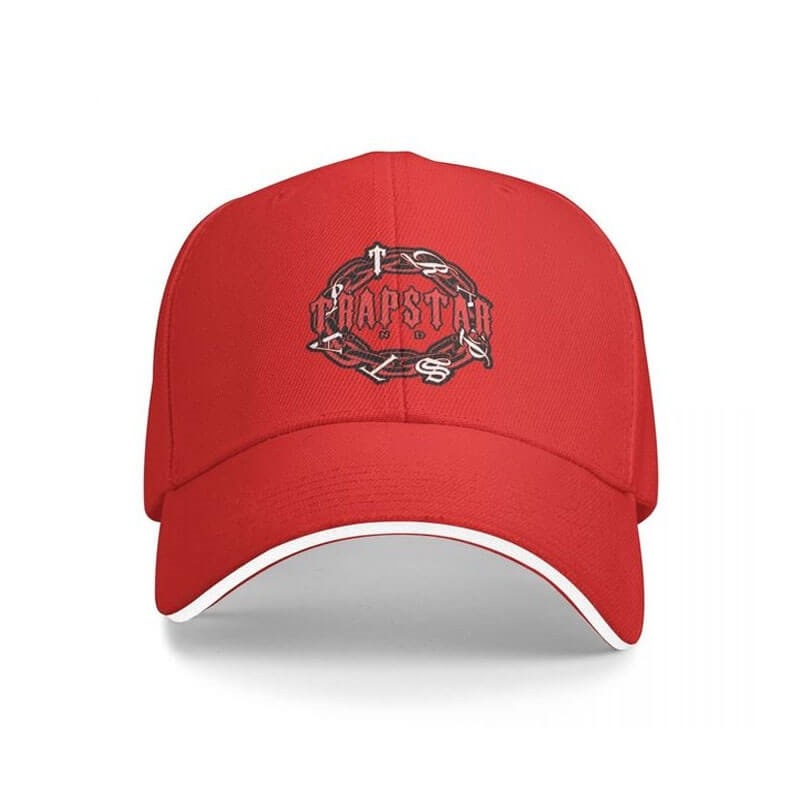 Red Men\'s Trapstar Fitted Cap Hats Australia | GQ32-132