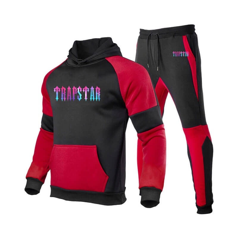 Red Men\'s Trapstar Fleece Causal Sport Tracksuit Australia | OM76-932