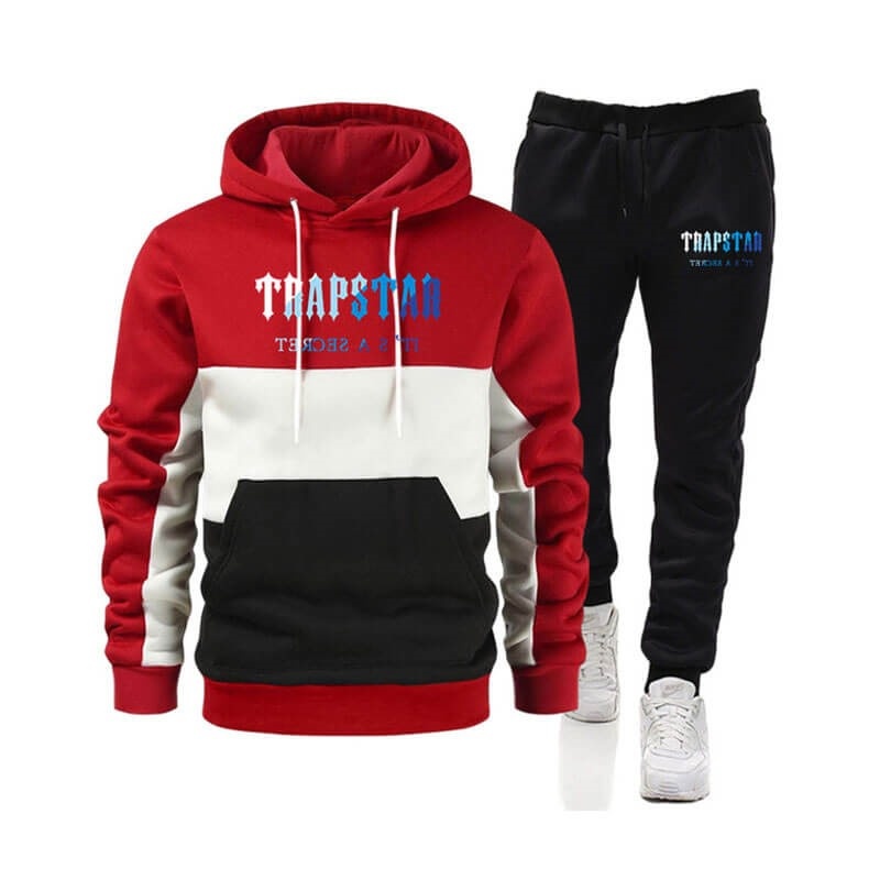 Red Men\'s Trapstar Merch It\'s a Secret Printed Logo Tracksuit Australia | QW60-311