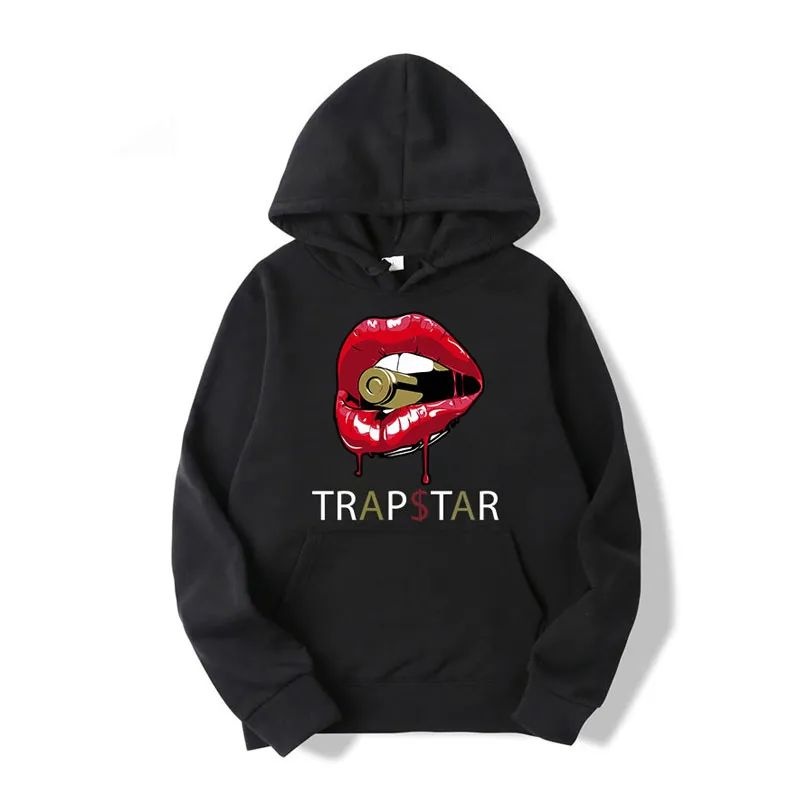 Red Men\'s Trapstar Red Lips Hoodie Australia | EW91-398