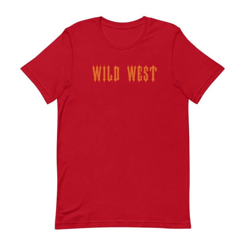 Red Men\'s Trapstar Wild West T Shirts Australia | JX42-570