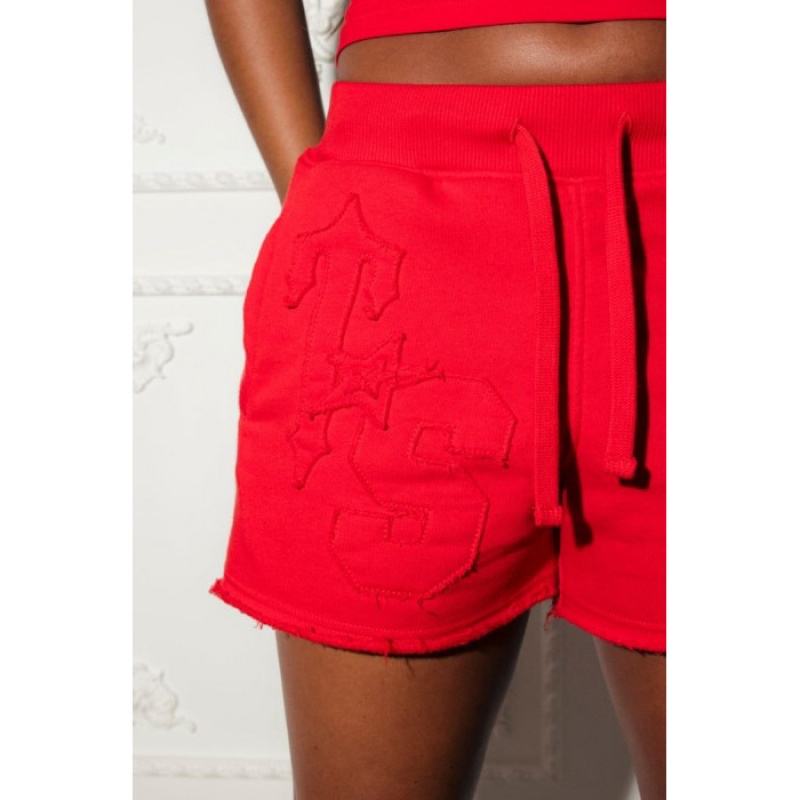 Red Women's Trapstar TS-Star Shorts Australia | FS87-759