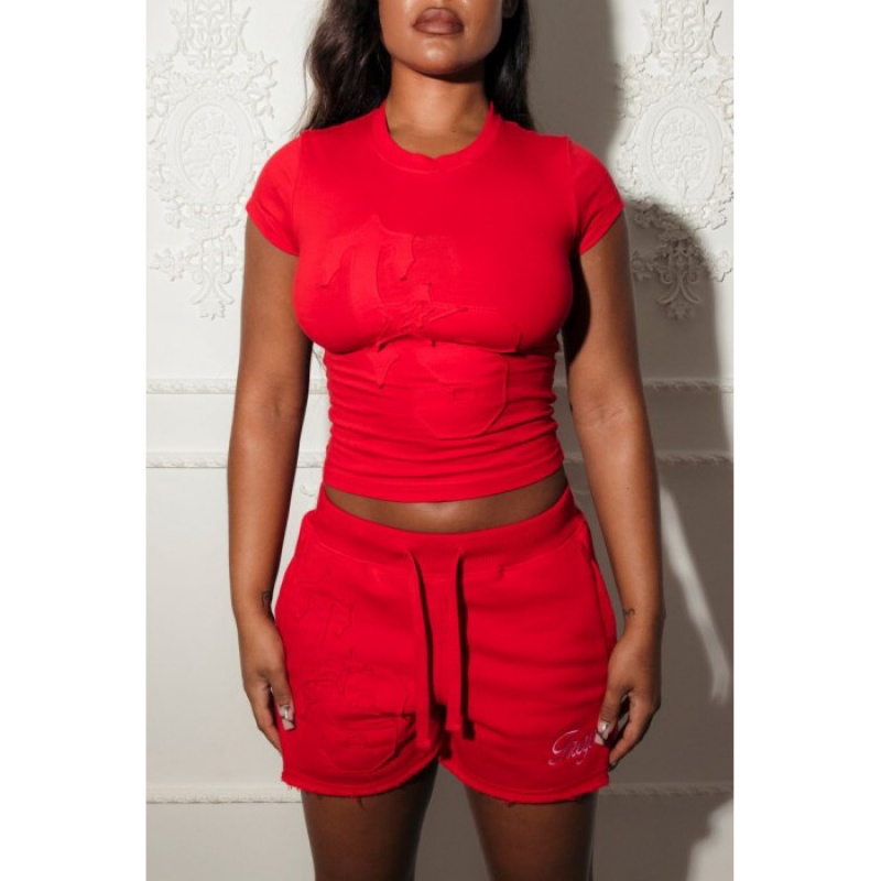 Red Women's Trapstar TS-Star Shorts Australia | FS87-759