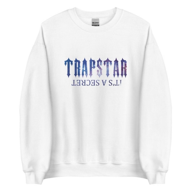 White Men\'s Trapstar It’s A Secret Funny Shining Galaxy Sweatshirts Australia | FO84-606